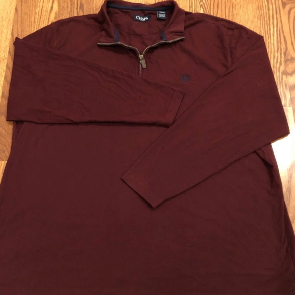 Chaps half zip mock turtleneck